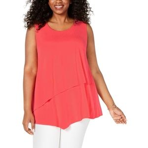 Alfani Women's Asymmetrical Pullover Top Coral Branch Size XL New with Tags